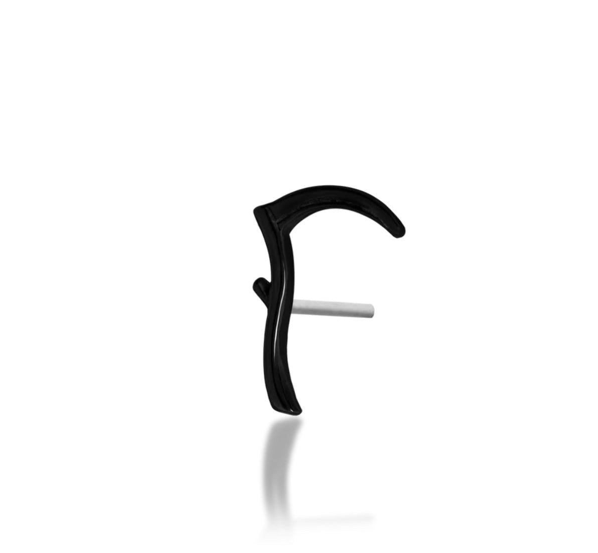 Junipurr Jewellery Scythe 14kt Rhodium Black Gold Threadless End | Helix Lobe Conch