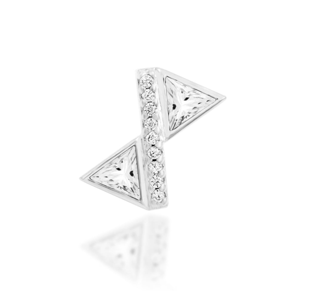 Junipurr Jewellery Bethy - White CZ 14kt Gold Threadless Attachment