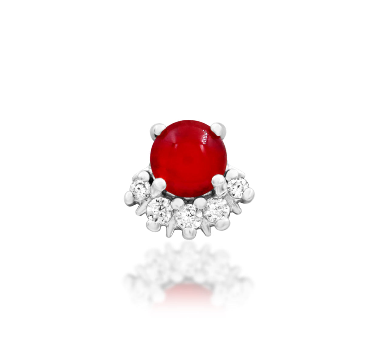 Junipurr Jewellery Rolina 14kt Gold Carnelian & CZ Threadless Attachment