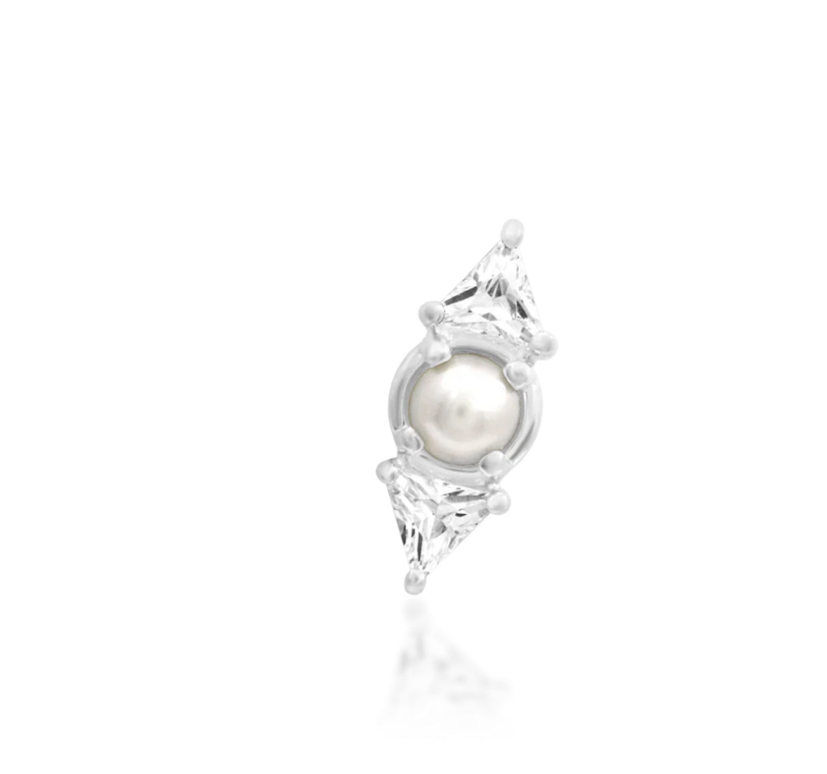 Junipurr Jewellery Rita 14kt Gold Pearl CZ Lobe Earring