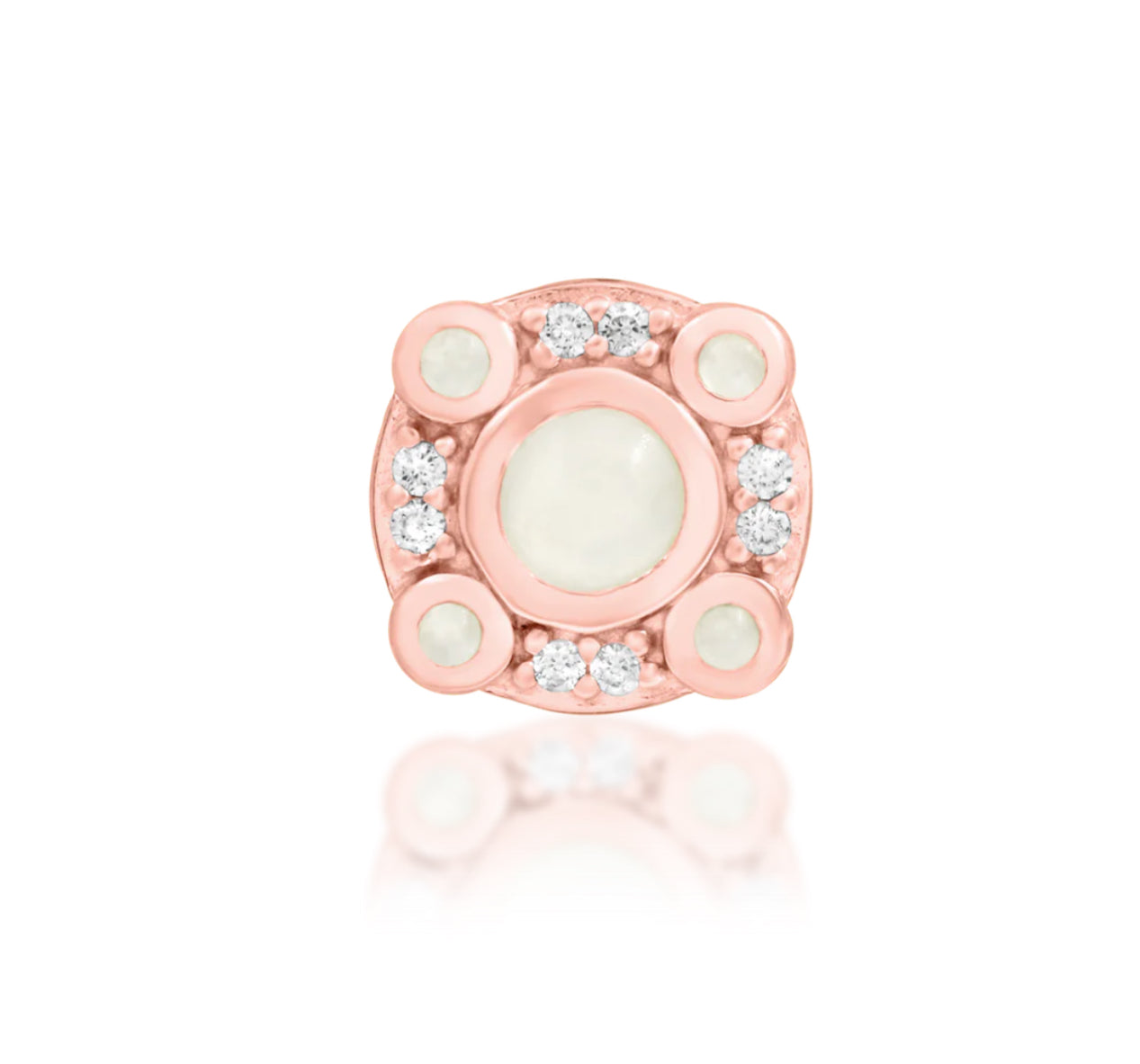 Junipurr Jewellery Inaya 14kt Gold Moonstone & CZ Threadless Attachment