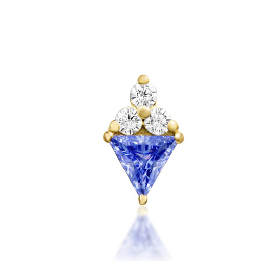 Junipurr Jewellery Bahati 14kt Gold Tanzanite CZ Threadless Conch December Birthstone Earring