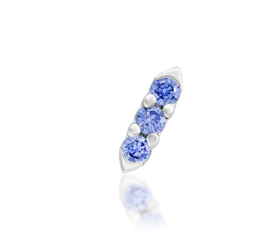 Junipurr Jewellery Adea 14kt Gold Tanzanite Lobe December Birthstone Threadless Earrings