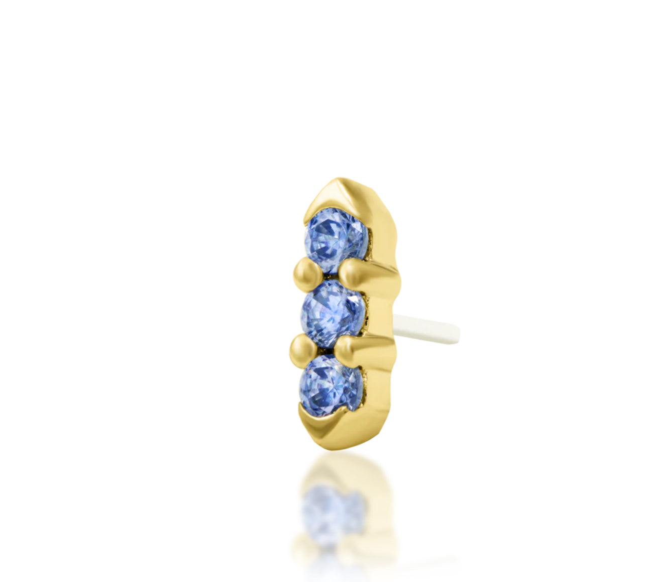 Junipurr Jewellery Adea 14kt Gold Tanzanite Lobe December Birthstone Threadless Earrings