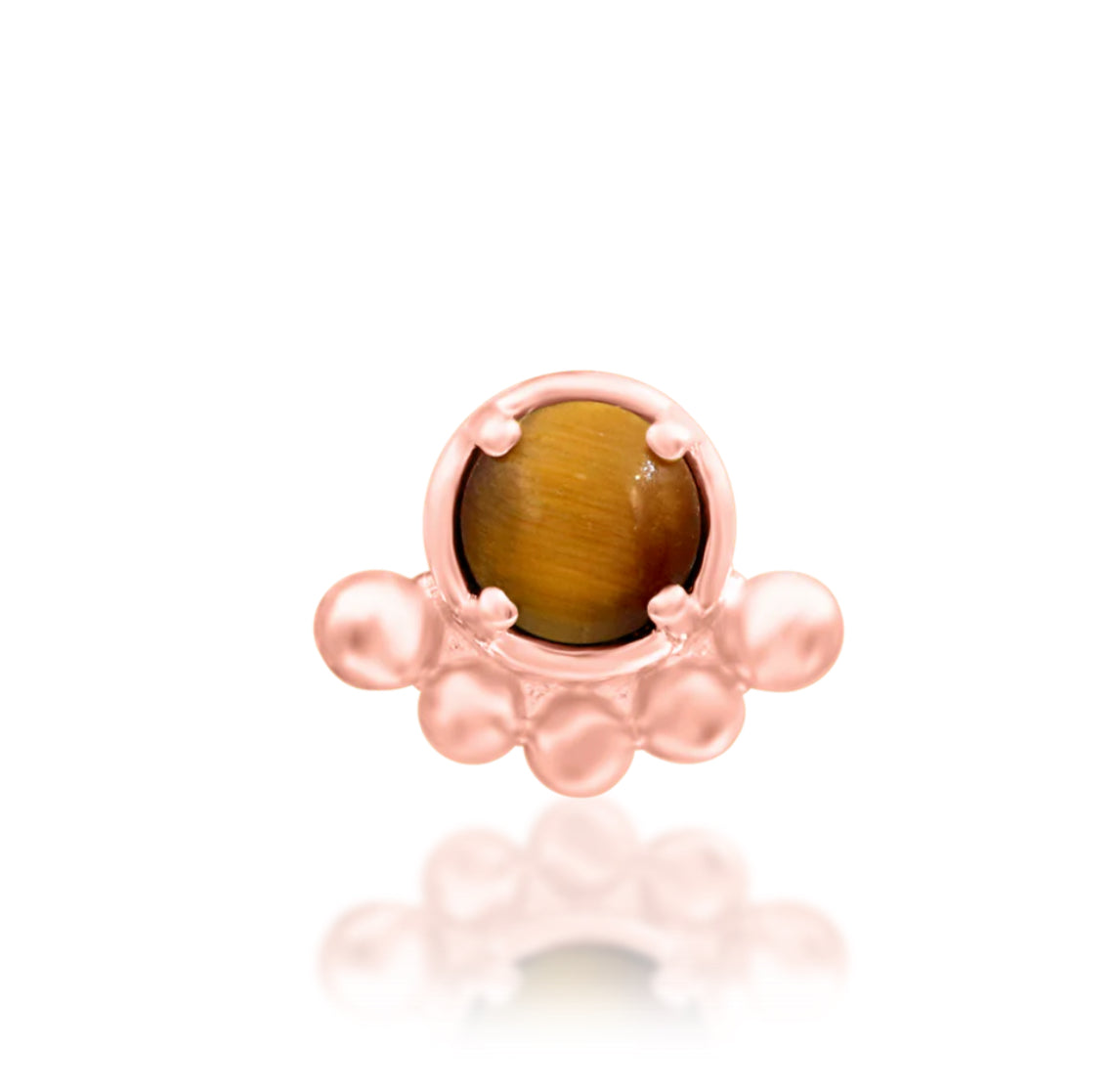 Junipurr Jewellery Anele 14kt Gold Tiget Eye Beaded Helix Earring