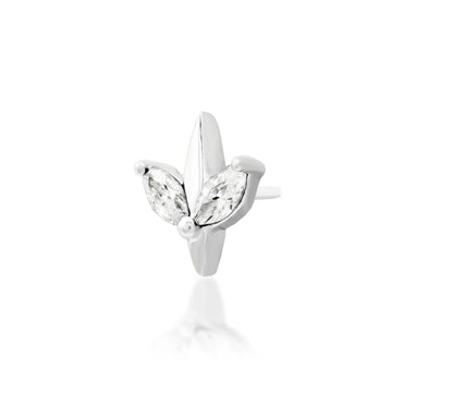 Junipurr Jewellery Lucienne White cz Threadless Attachment Helix Attachment