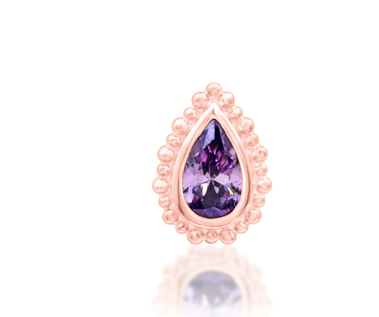 Junipurr Jewellery Avani Amethyst Pear Bead February Birthstone Conch Earring