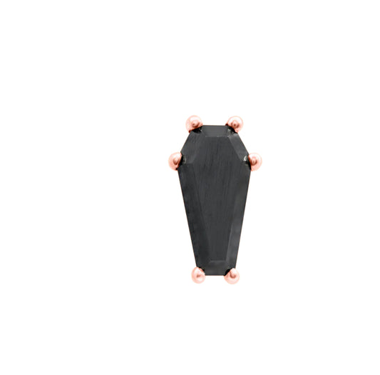 Junipurr Jewellery Drop Dead Gorgeous Black CZ Baguette Conch Threadless Earring