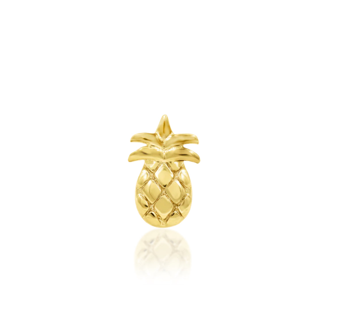 Junipurr Jewellery Mini Pineapple 14kt Gold Threadless Attachment Lobe Earring