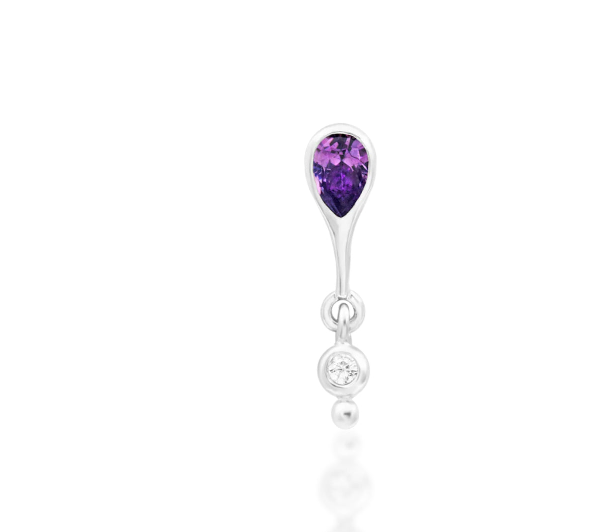 Junipurr Jewellery Leilani Amethyst CZ Dangle Charm February birthstone Earring