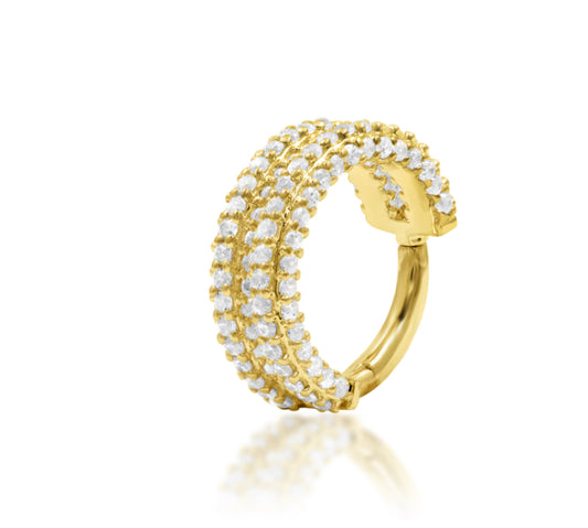 Junipurr Jewellery Mie Mie 14kt Gold CZ HINGE Segment Helix Huggie Ring