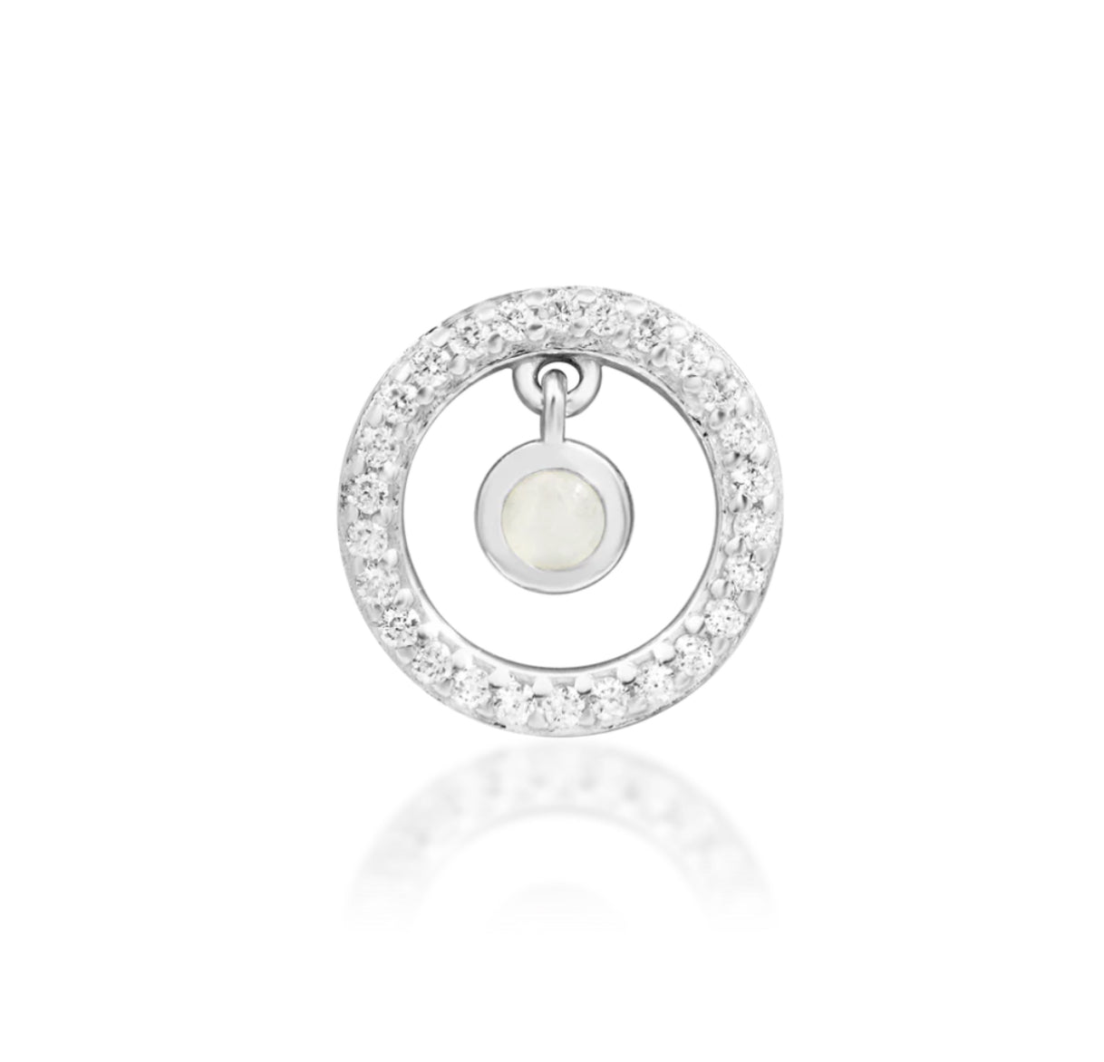 Junipurr Jewellery Ailany 14kt Gold Moonstone & CZ 14kt Gold Threadless Attachment