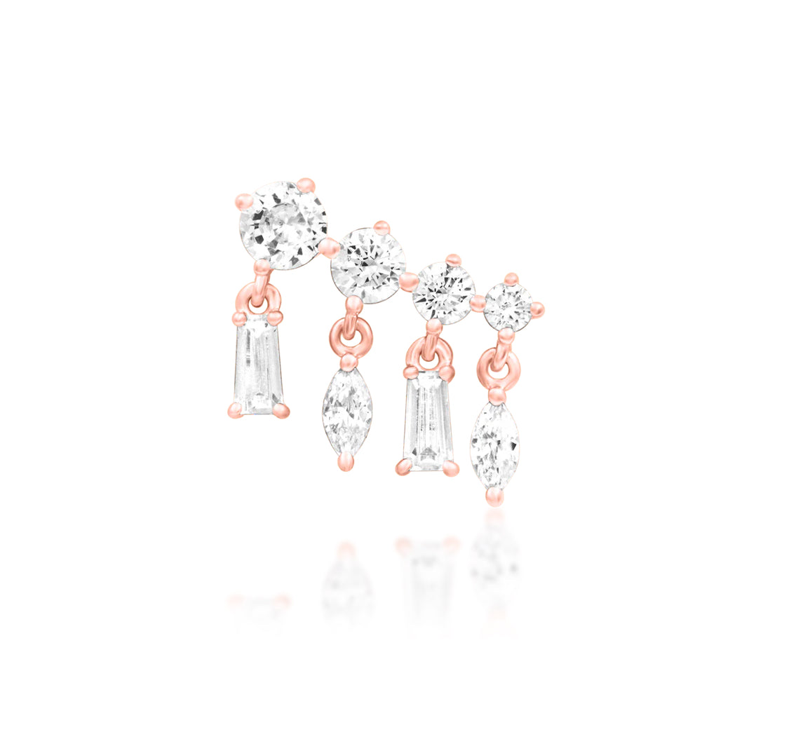 Junipurr Jewellery Fatima – 14k Gold Threadless CZ Statement End for Flat, Helix & Cartilage Piercings