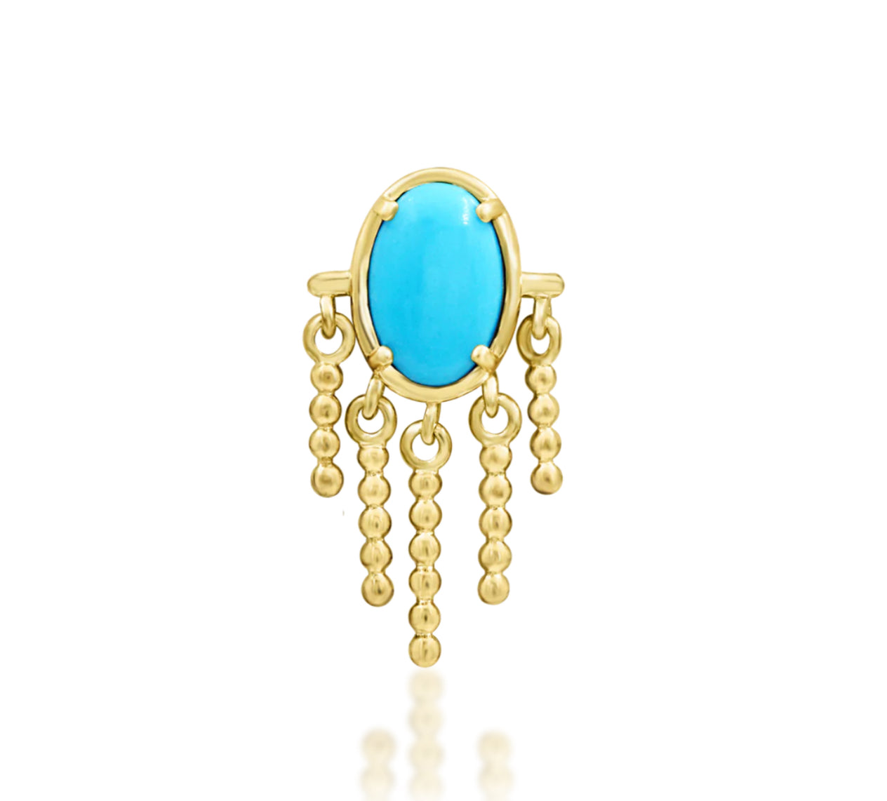 Junipurr Jewellery Sienna Turquoise 14kt Gold Threadless Chain Attachment