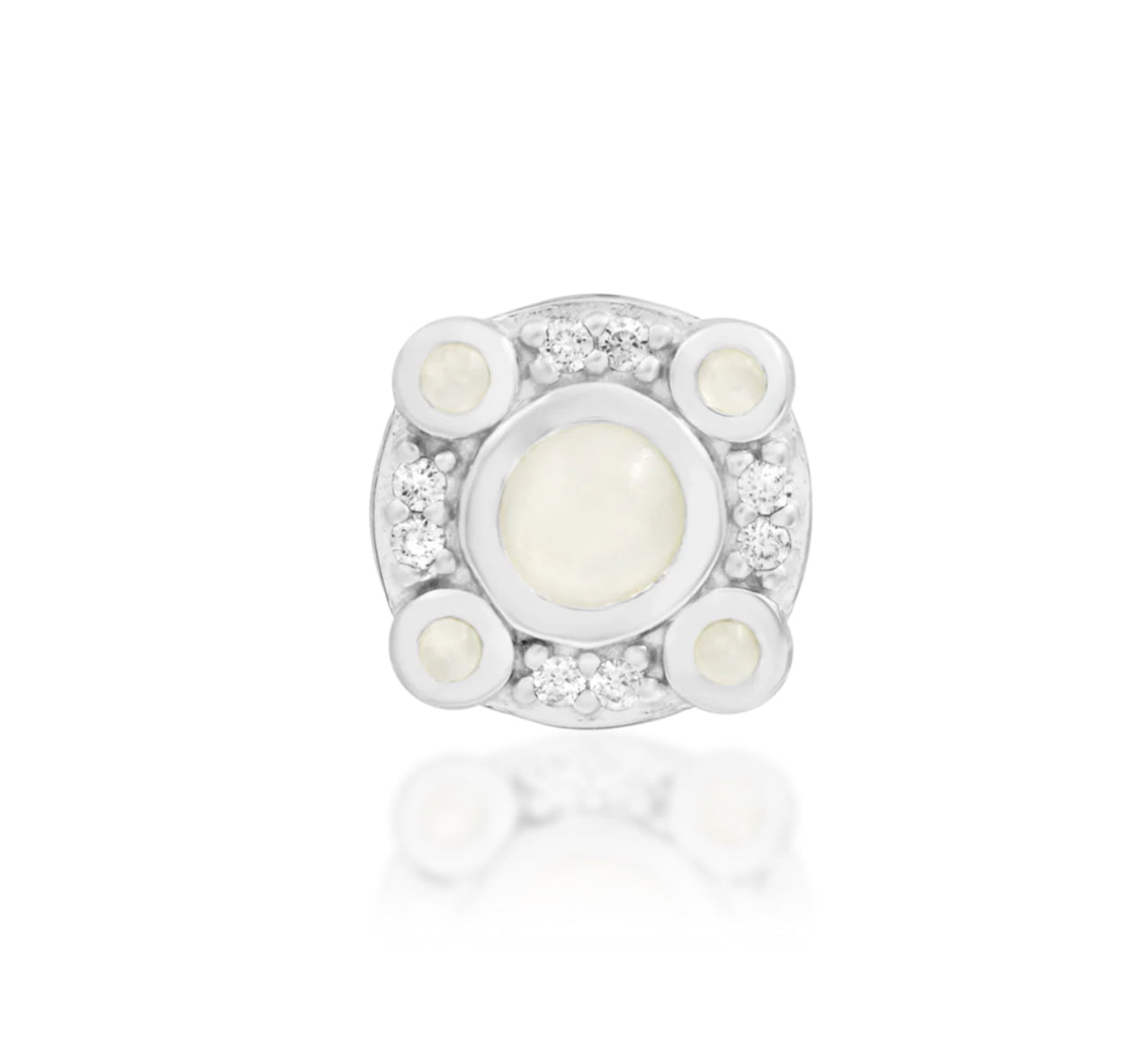 Junipurr Jewellery Inaya 14kt Gold Moonstone & CZ Threadless Attachment