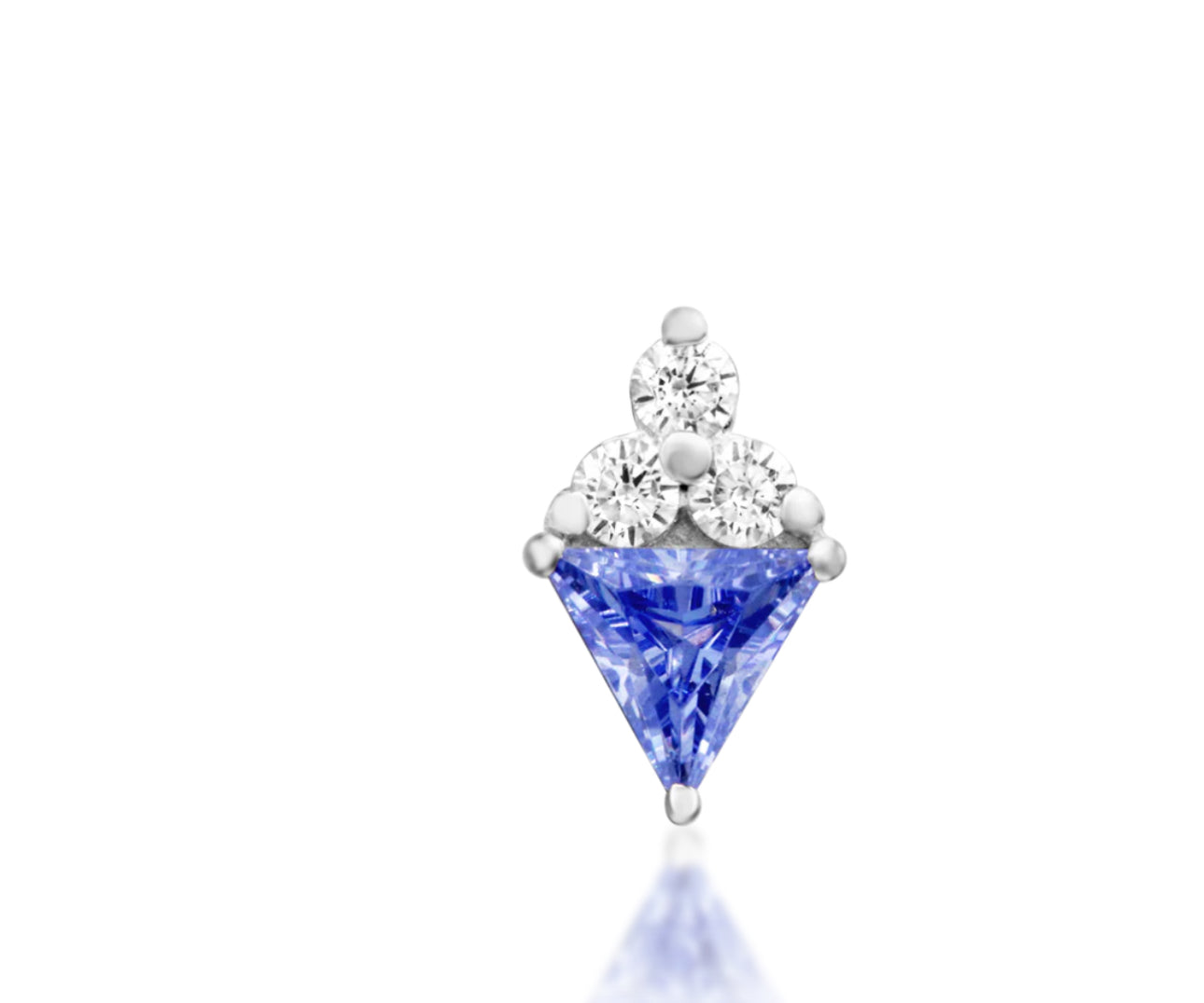 Junipurr Jewellery Bahati 14kt Gold Tanzanite CZ Threadless Conch December Birthstone Earring