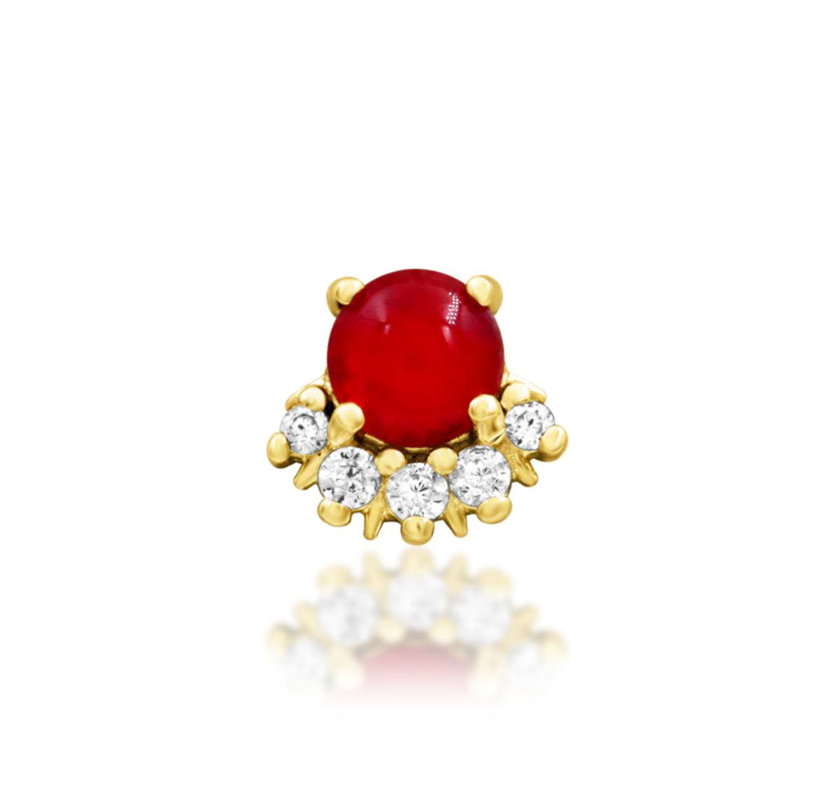 Junipurr Jewellery Rolina 14kt Gold Carnelian & CZ Threadless Attachment