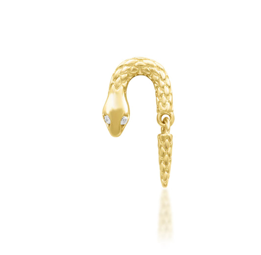 Junipurr Jewellery Serpentine Gold Snake Threadless Attachment Dangle Helix Earring