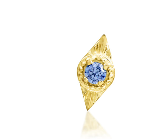 Junipurr Jewellery Malaika 14kt Gold Tanzanite Helix Stacked Lobe December Birthstone Threadless End