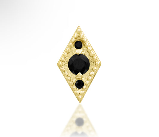 Junipurr Jewellery Isadora - Black CZ 14kt Gold Threadless End Attachment