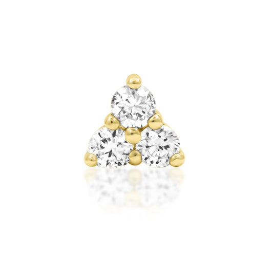 Junipurr Jewellery Diamond trinity Gold Threadless End