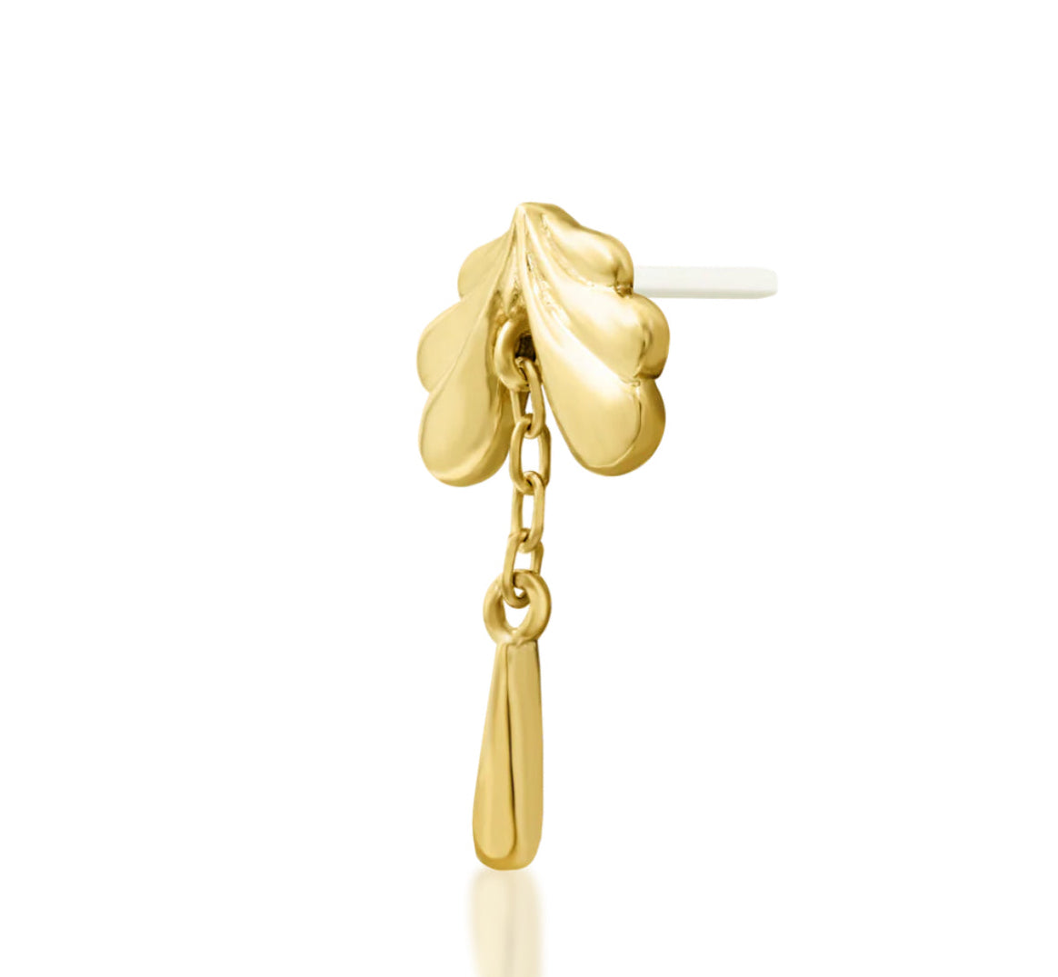 Junipurr Evelyn Dangle Chain – 14k Gold CZ | Flat Helix