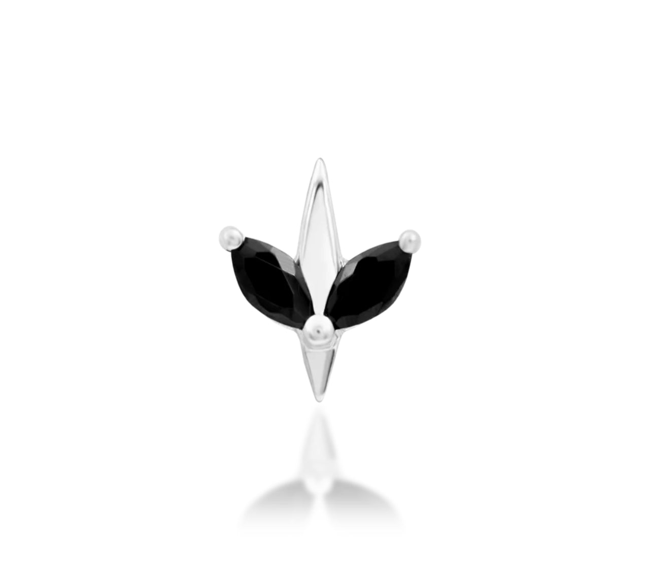 Junipurr Jewellery Lucienne - Black CZ 14kt Gold Threadless Attachment