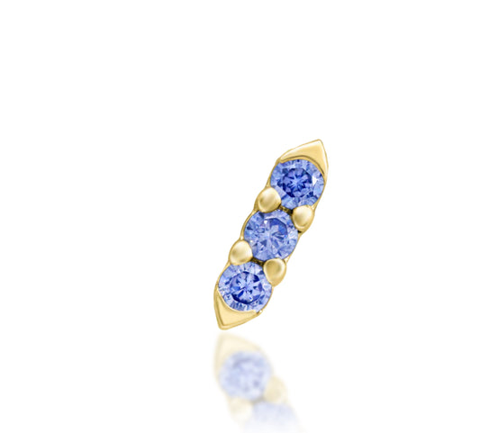 Junipurr Jewellery Adea 14kt Gold Tanzanite Lobe December Birthstone Threadless Earrings