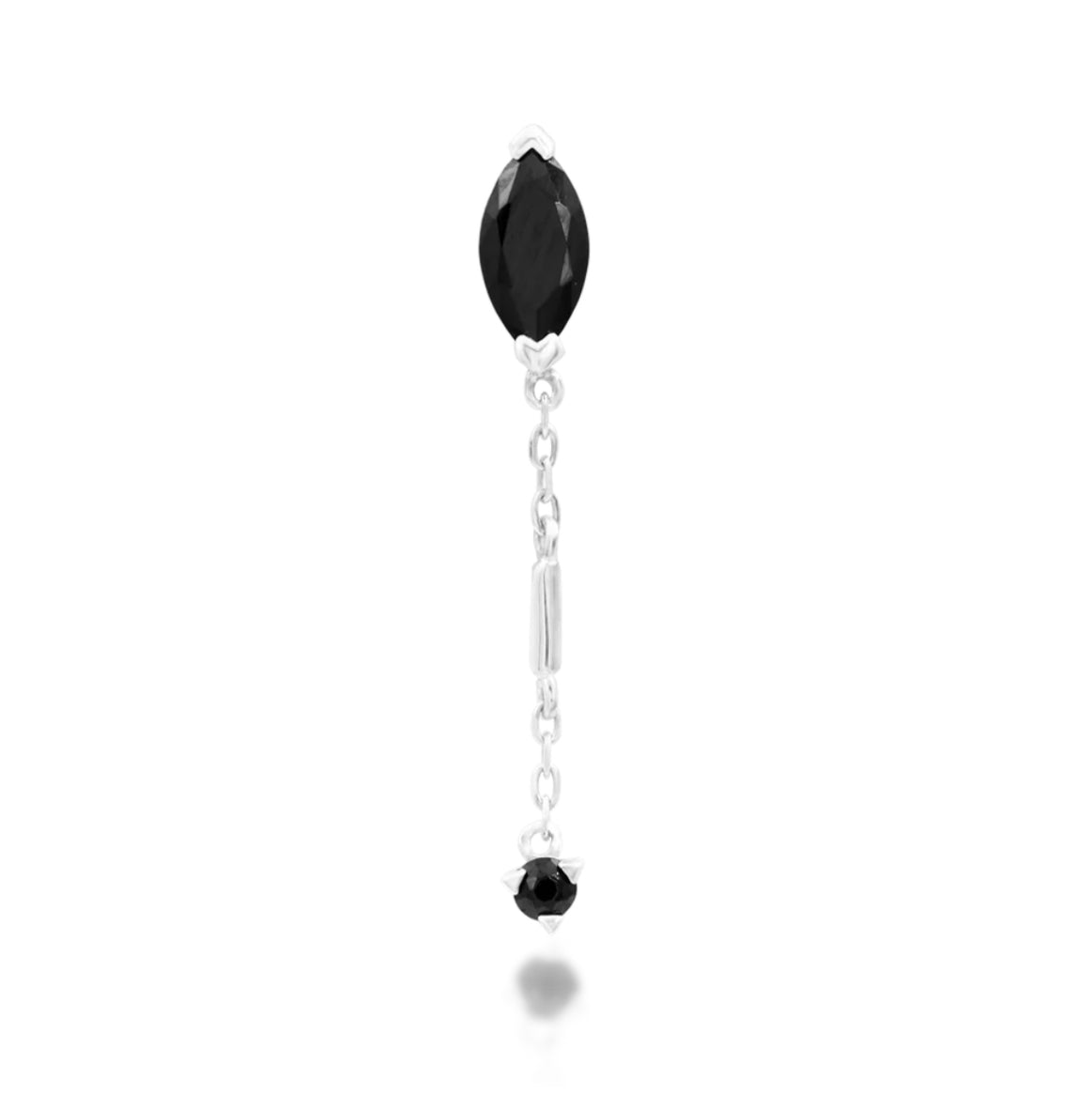 Junipurr Jewellery Akasha - Black CZ 14kt hold Threadless Attachment Chain