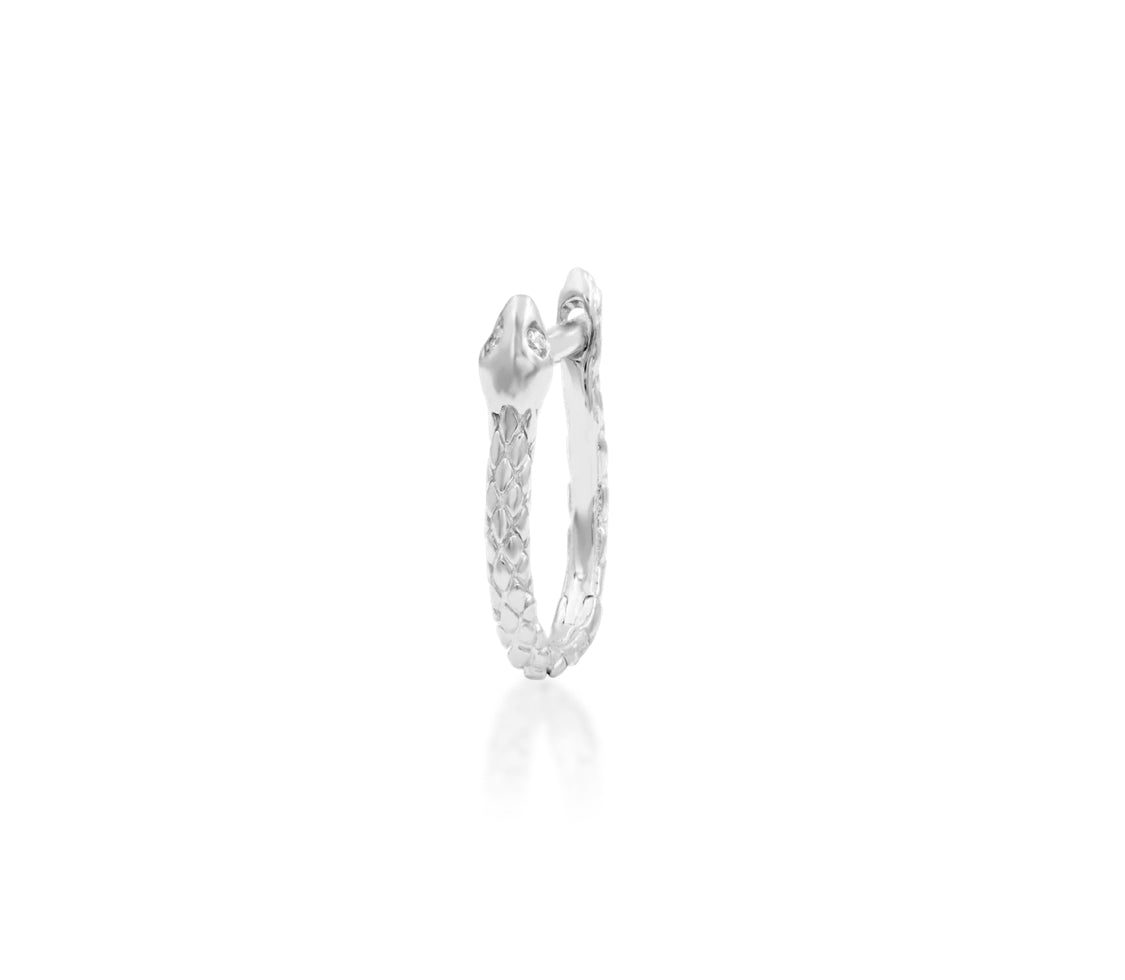 Junipurr Jewellery Ophis – 14k Gold Serpent Clicker Ring with White CZ