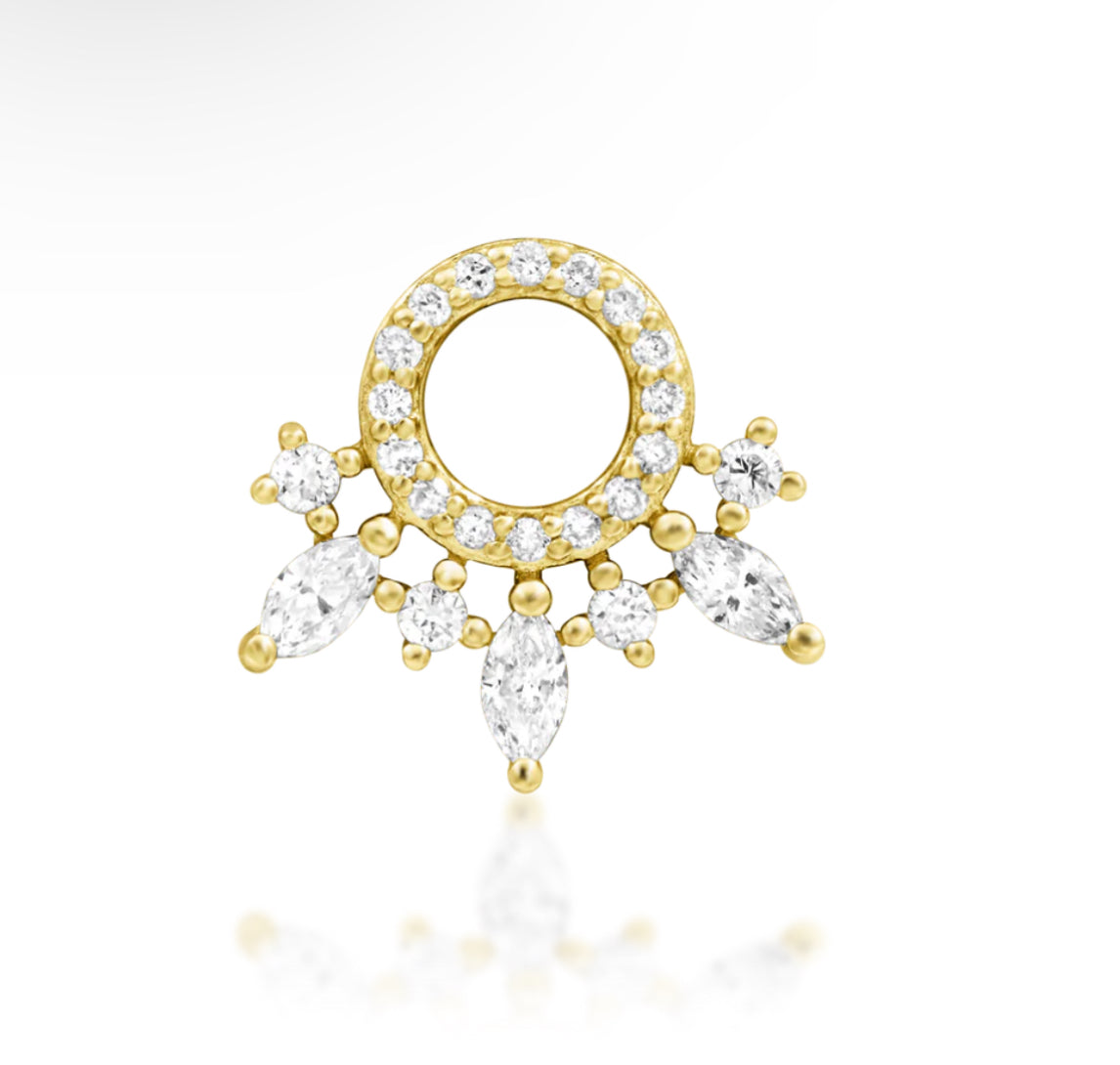 Junipurr jewellery Halona Diamond 14kt Gold Threadless Attachment