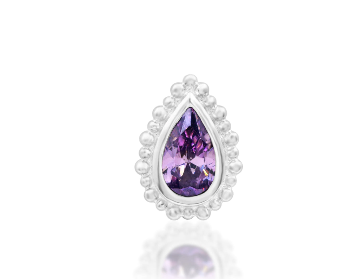 Junipurr Jewellery Avani Amethyst Pear Bead February Birthstone Conch Earring