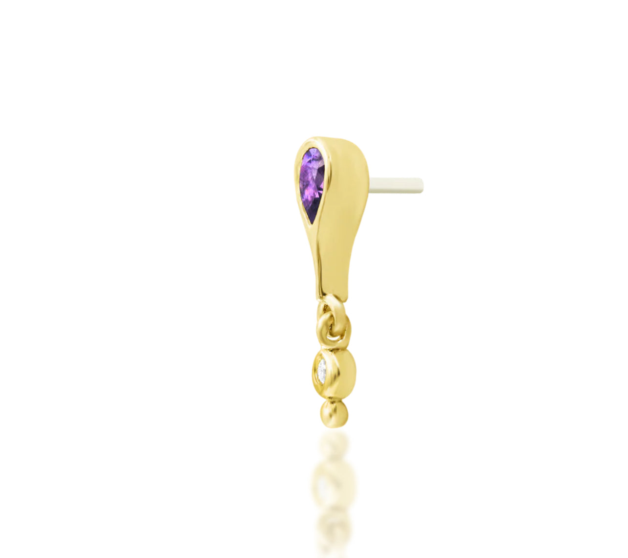 Junipurr Jewellery Leilani Amethyst CZ Dangle Charm February birthstone Earring