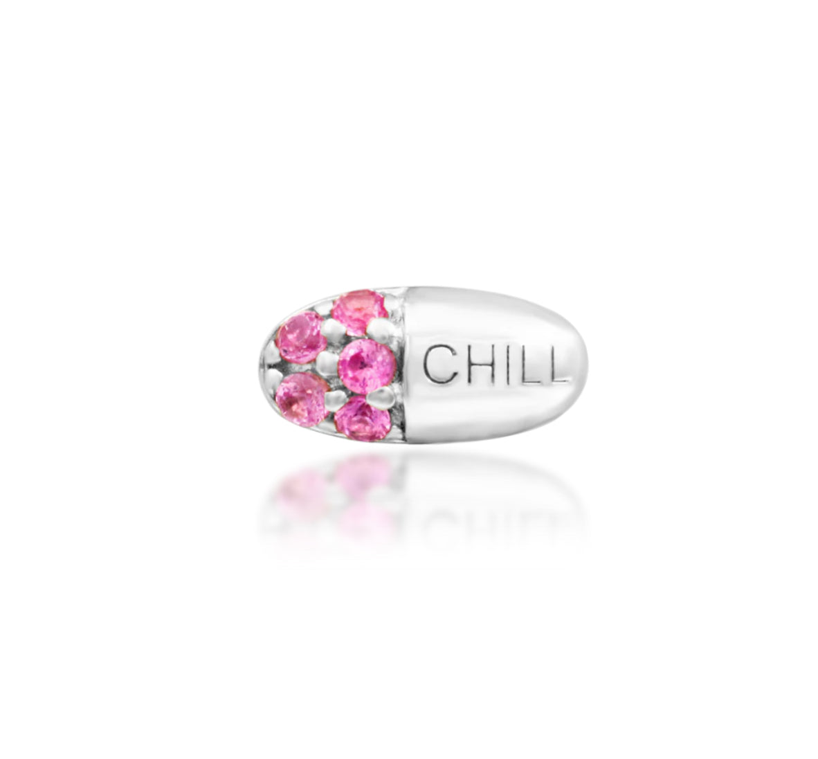 Junipurr Jewellery Chill Pill 14kt Gold Pink CZ Threadless Attachment