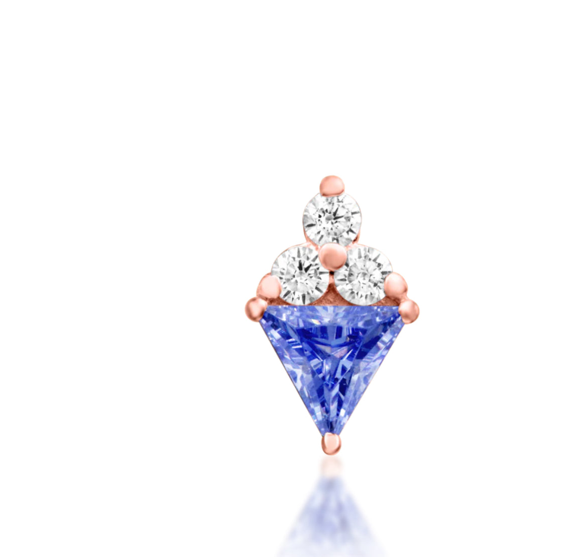 Junipurr Jewellery Bahati 14kt Gold Tanzanite CZ Threadless Conch December Birthstone Earring