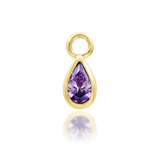 Junipurr Jewellery Calla Amethyst 14kt Gokd Chain Charm