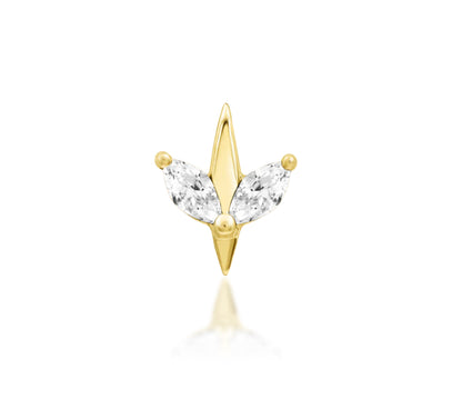 Junipurr Jewellery Lucienne White cz Threadless Attachment Helix Attachment