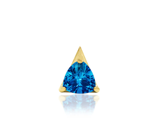 Junipurr Jewellery Gwenevere 14kt Gold Blue CZ Threadless Attachment Lobe Haloc Earring