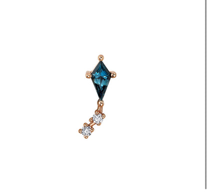 Front view of the BVLA Aloft attachment handcrafted in solid 14k gold as a custom order helix jewellery piece.
