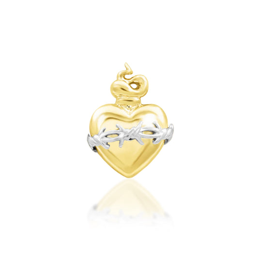 Junipurr Jewellery Sacred Heart 14kt Gold Threadless Attachment