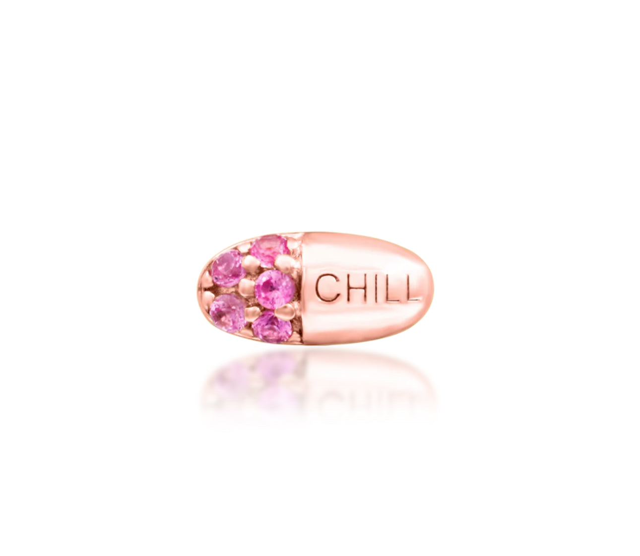 Junipurr Jewellery Chill Pill 14kt Gold Pink CZ Threadless Attachment Lobe Earring