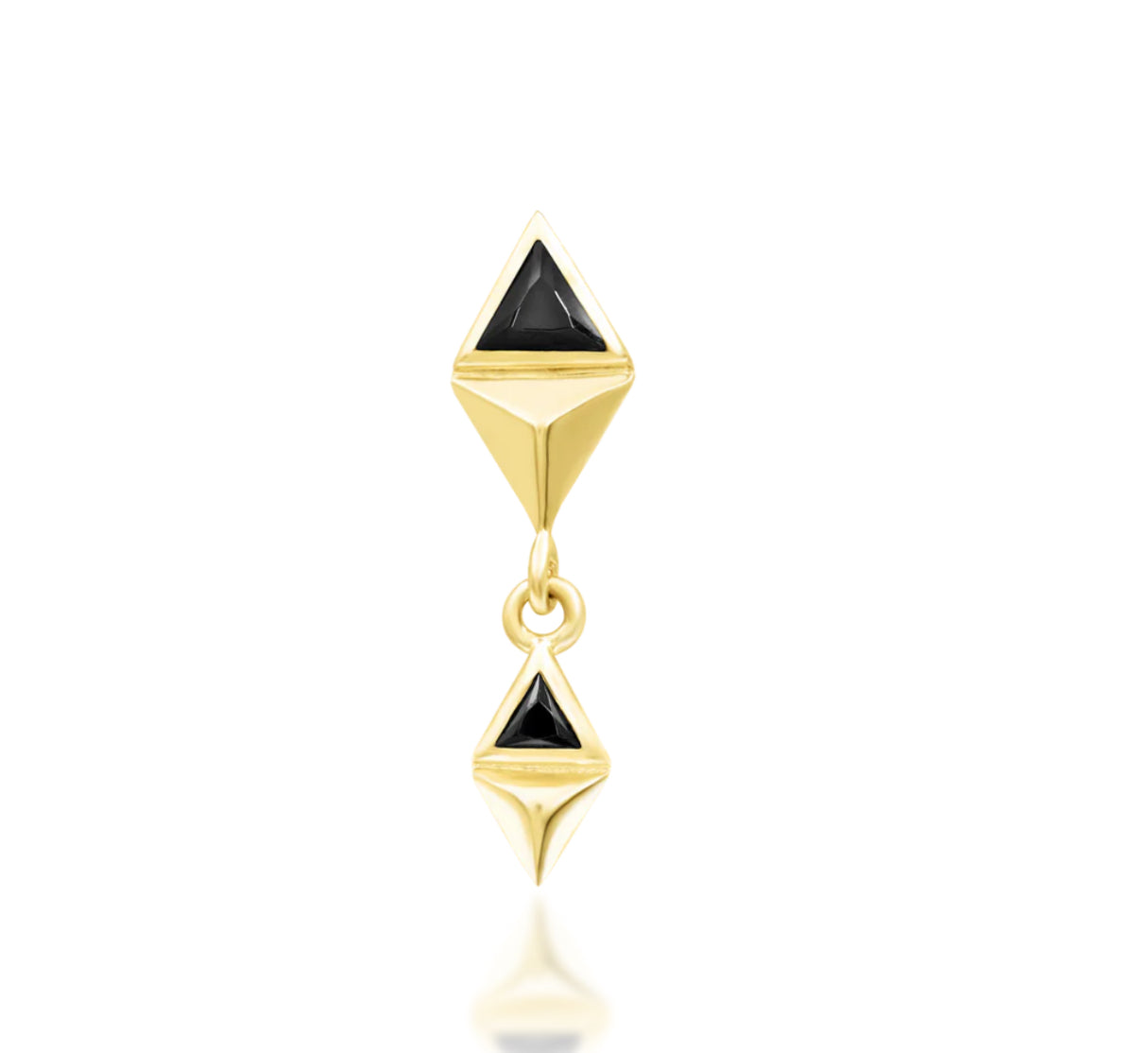 Junipurr Jewellery Anita - Black CZ 14kt Gold Threadless Attachment Charm