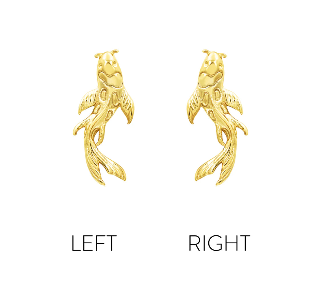 Junipurr Jewellery Koi – Sculpted 14k Gold Threadless End for Helix, Flat & Lobe Piercings