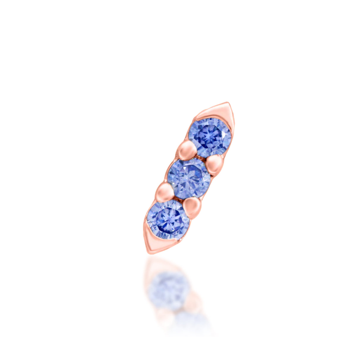 Junipurr Jewellery Adea 14kt Gold Tanzanite Lobe December Birthstone Threadless Earrings