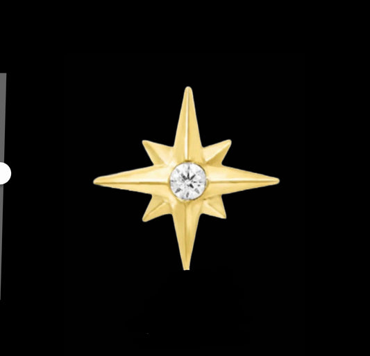 Junipurr Jewellery 14kt Gold Stella Star Threadless End