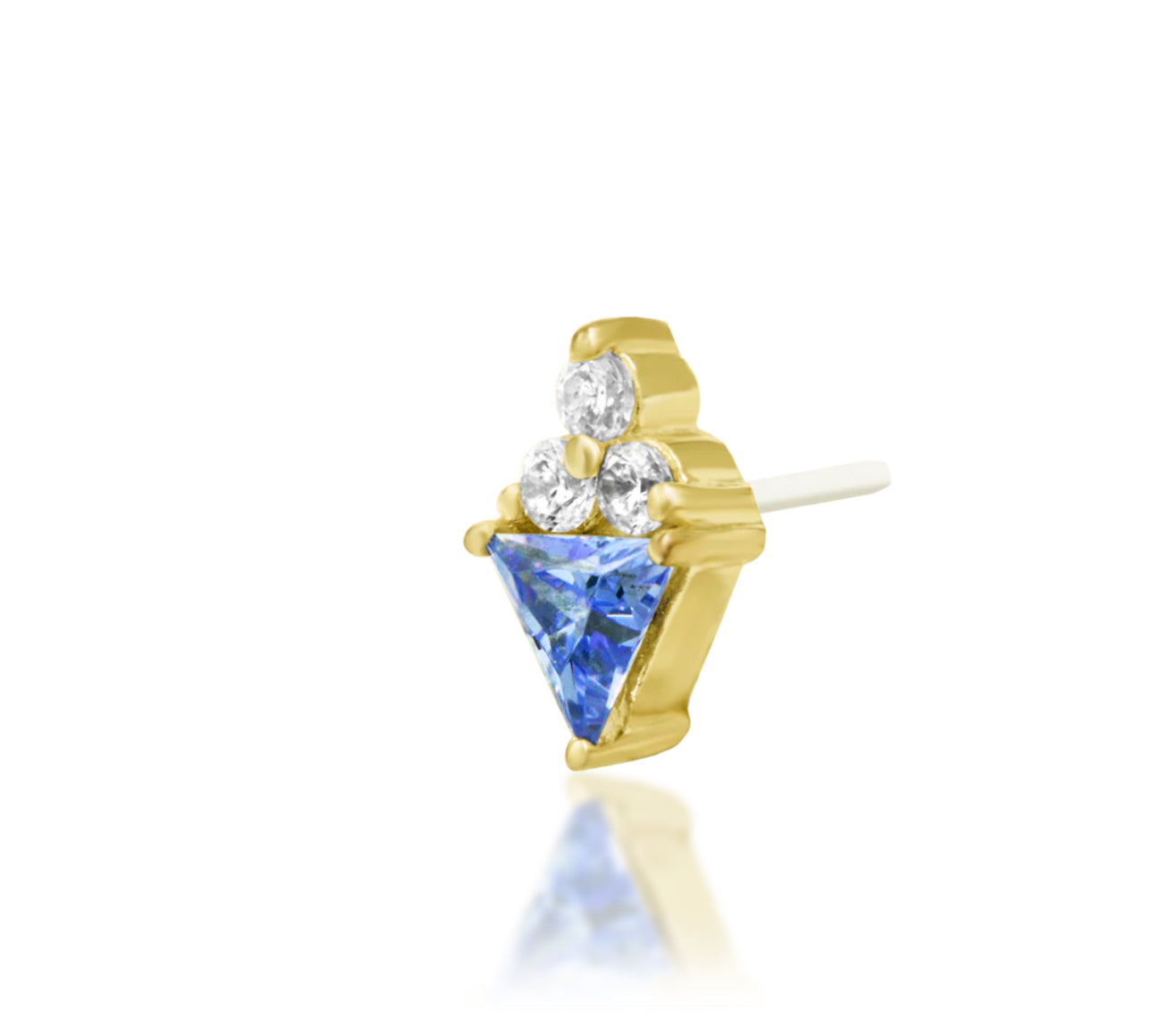 Junipurr Jewellery Bahati 14kt Gold Tanzanite CZ Threadless Conch December Birthstone Earring