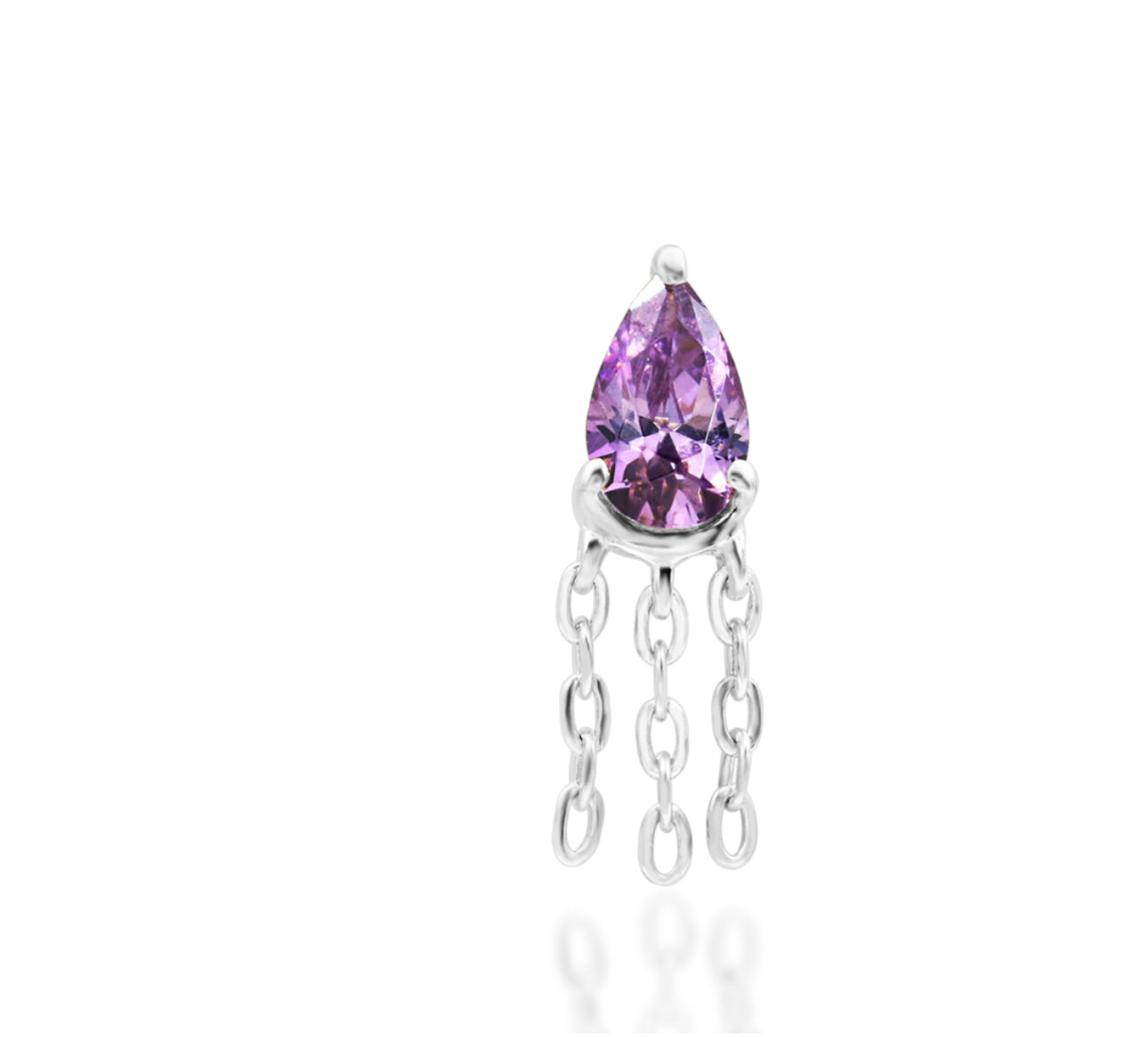 Junipurr Jewellery Fuji Amethyst February Birthstone Dangle Chain Faux Rook Threadless End