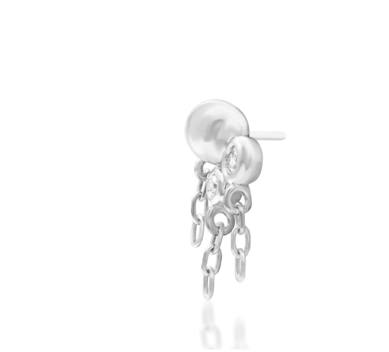 Junipurr Cleo Threadless End – 14k Gold | White CZ | Lobe, Helix & Conch Piercings