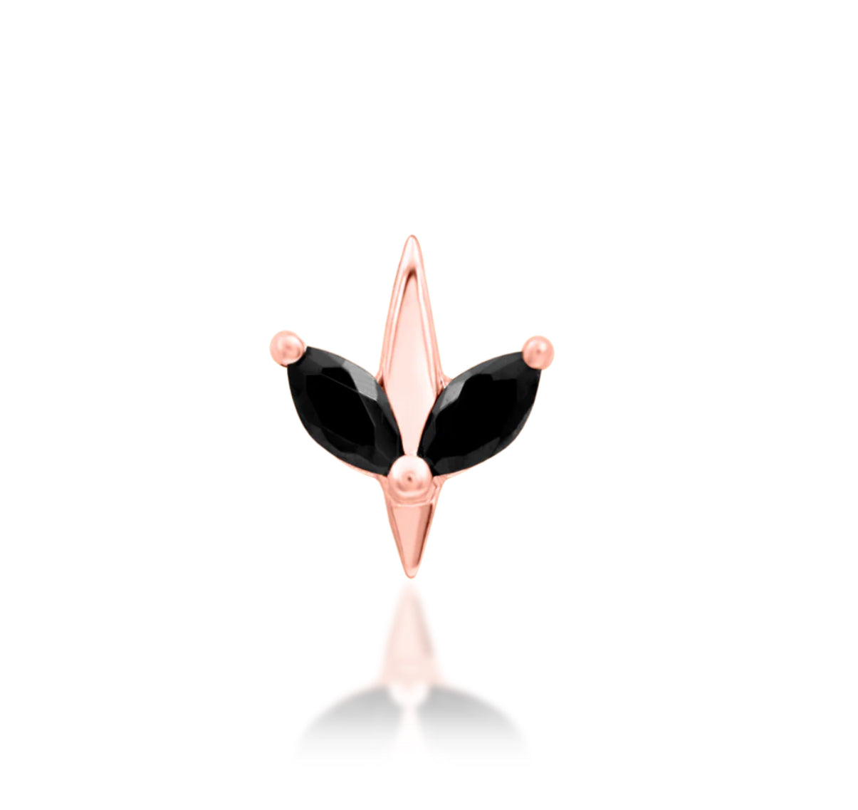 Junipurr Jewellery Lucienne - Black CZ 14kt Gold Threadless Attachment