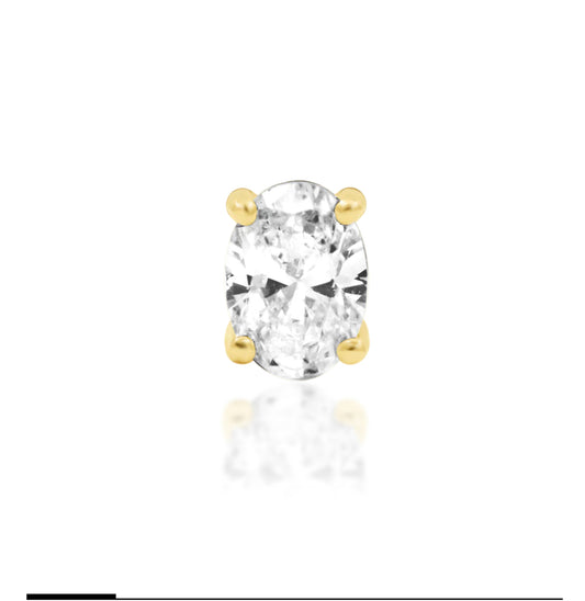 Junipurr Jewellery Diamond Oval Gold Threadless Attachment